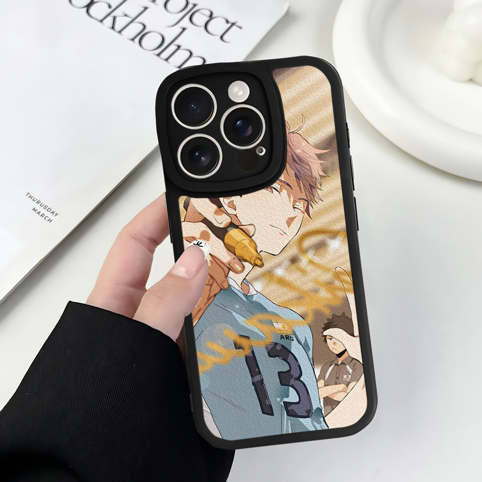 （画像用） ハイキュー!! Haikyu!! 【iPhone 16シリーズ対応】シリコンスマホケース（レザー調） 材質：シリコン
